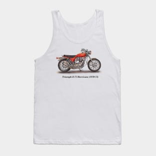 Drawing of Retro Classic Motorcycle Triumph X-75 Hurricane Tank Top